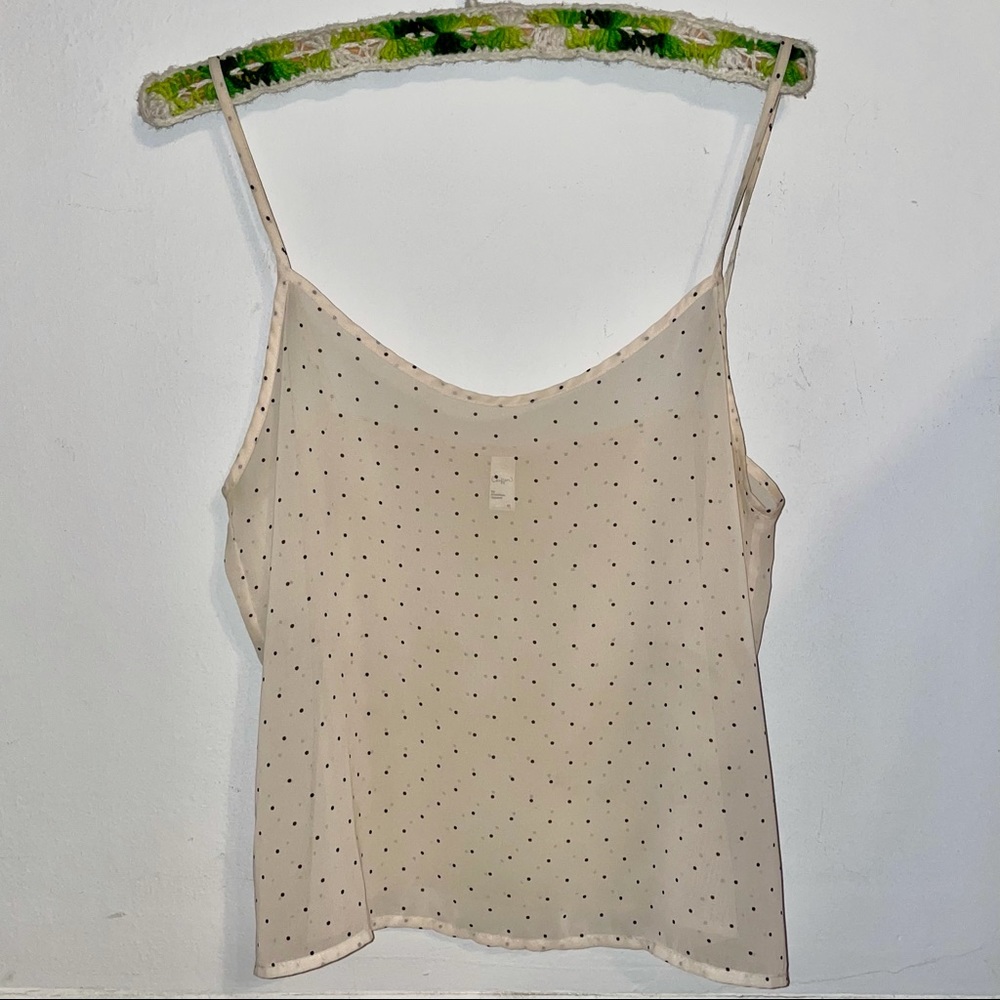 American Apparel Cream Colored Polka Dot Chiffon Cami / Tank Top